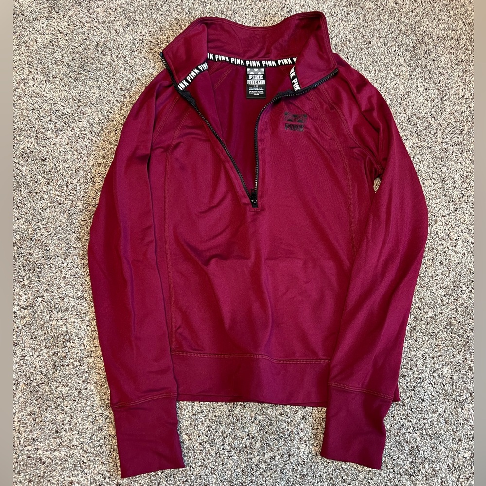 Victoria’s Secret PINK maroon pull over track top